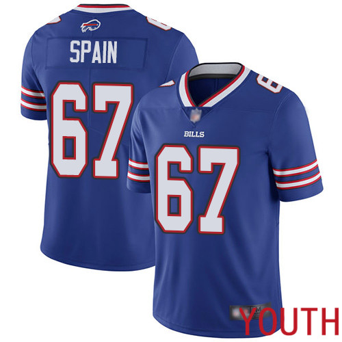 Youth Buffalo Bills #67 Quinton Spain Royal Blue Team Color Vapor Untouchable Limited Player NFL Jersey
